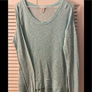 Sea foam green knit yoga top